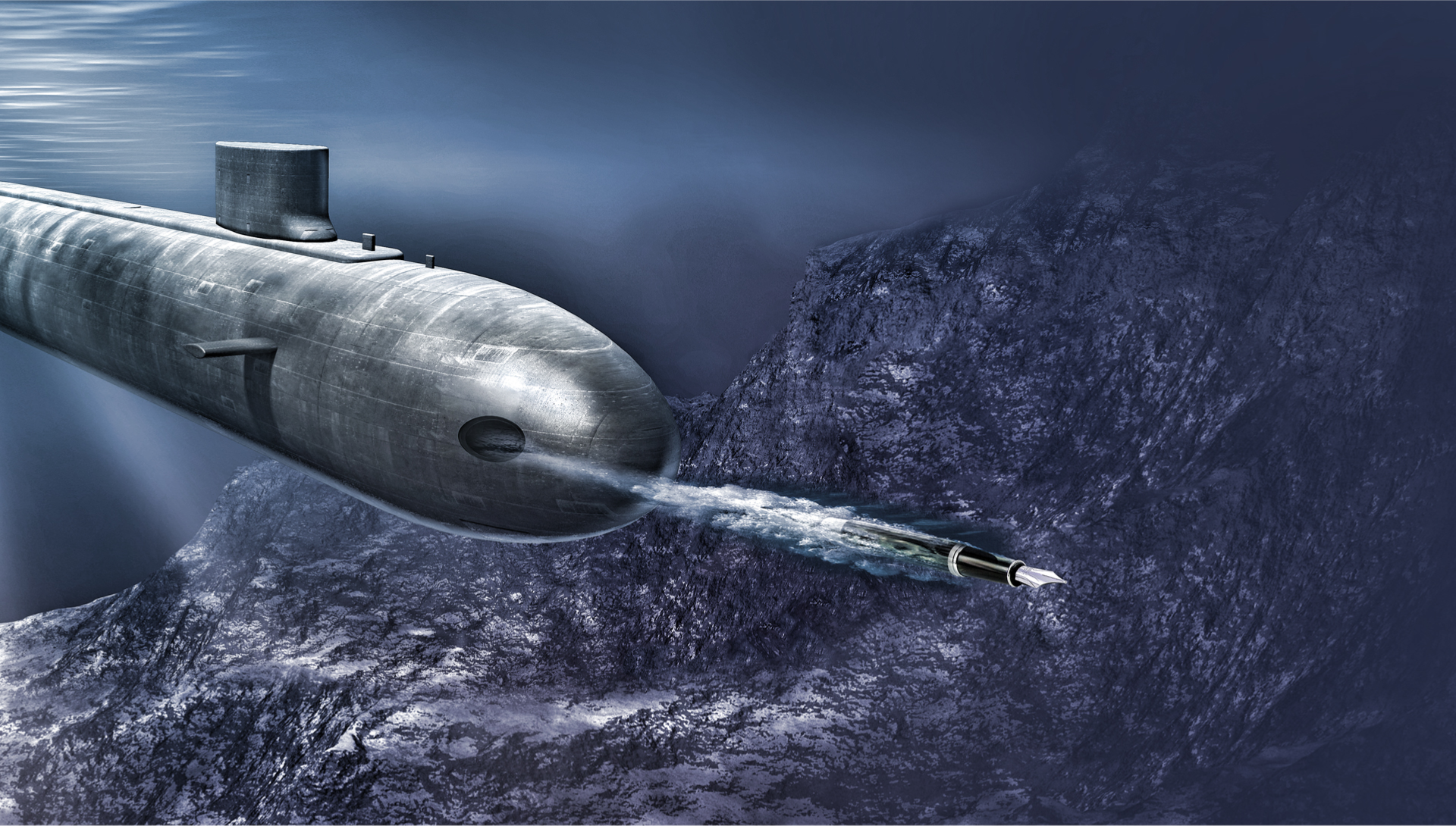 Submarine underwater